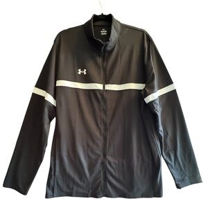 Under Armour Men's XL Black and White Performance Jacket Knit Warm Up Team